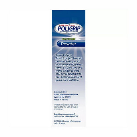 Super Poligrip, Denture Adhesive Powder Extra, 1.6 Oz Super Poligrip