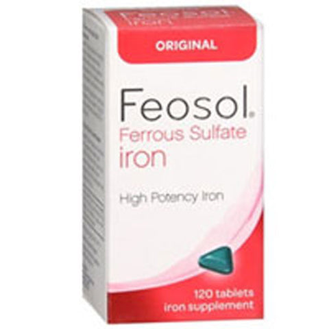 Feosol Ferrous Sulfate Original Iron Tablets 120 Tabs by Senokot