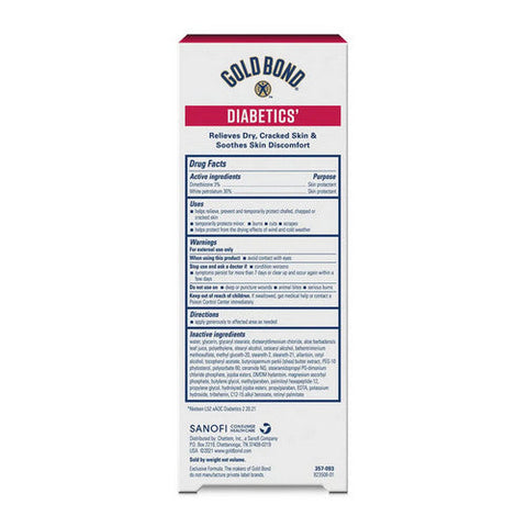 Gold Bond, Diabetics' Medicated Dry Skin Relief Foot Cream, 3.4 Oz Gold Bond