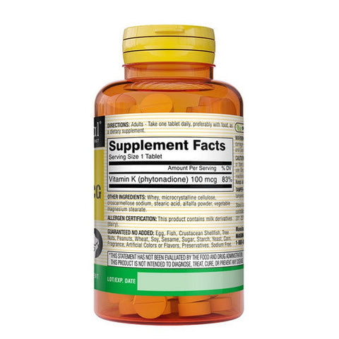 Mason, Vitamin K, 100 Mcg, 100 Tabs Mason
