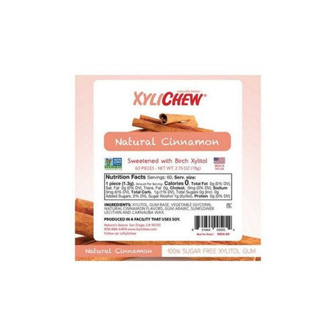 Xylichew, Soft Chewing Gum Cinnamon, 60 Count Xylichew