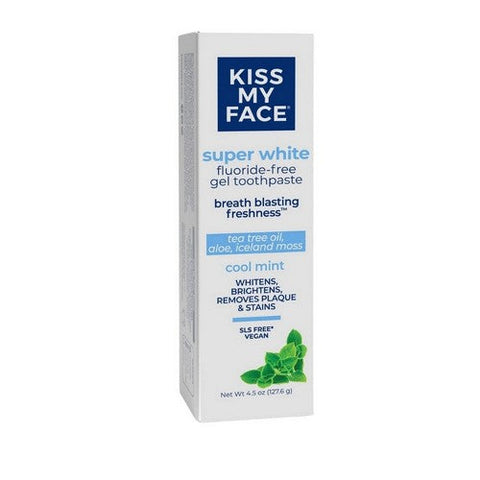 Kiss My Face, Super White Toothpaste Cool Mint Gel, 4.5 Oz Kiss My Face