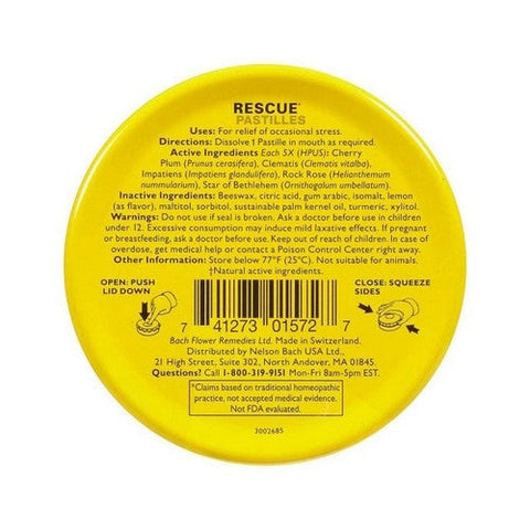 Bach, Rescue Pastilles Natural Stress Relief Lemon, 1.7 Oz