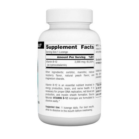 Source Naturals, Vitamin B-12, 2,000 mcg, 200 Tabs Source Naturals
