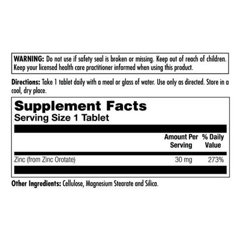 Kal, Zinc 30 Orotate Sustained Release, 30 Mg, 90 Tabs Kal