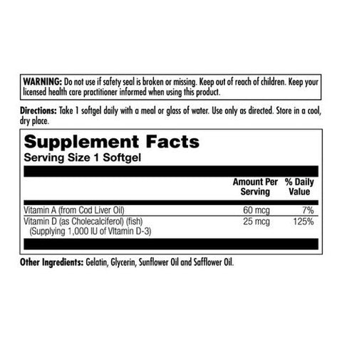 Kal, D-3, 1,000 IU, 200 Softgels Kal