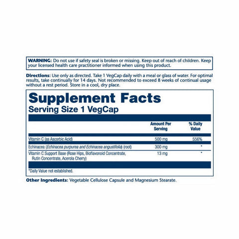 Solaray, Vitamin C With Echinacea, 60 Caps Solaray