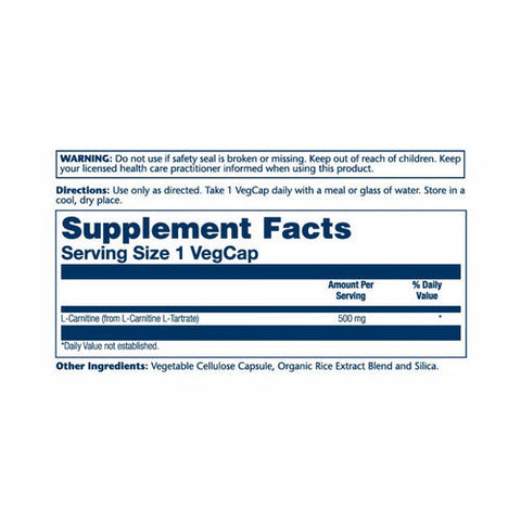 Solaray, L-Carnitine, 500 mg, 30 Caps Solaray