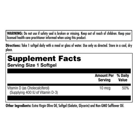 Kal, D-3, 400 IU, 100 Softgels Kal