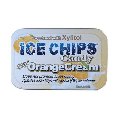 Ice Chips Candy, Hand Crafted Candy Tin Orange Cream, 1.76 Oz Ice Chips Candy