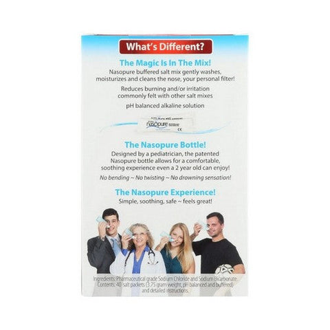 Nasopure, Nasal Wash Refill Kit Saline, 40 Packets Nasopure