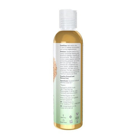 Now Foods, Organic Sesame Seed Oil, 8 Oz Now Foods