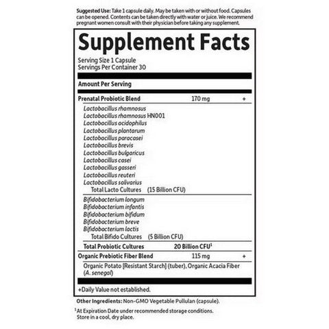 Garden of Life, Dr. Formulated Probiotics Once Daily Prenatal, 20 Billion, 30 Caps Garden of Life