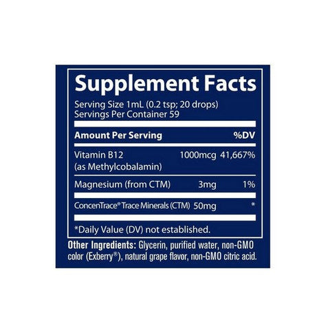 Trace Minerals, Ionic B12 Grape, 1,000 mcg, 2 Oz Trace Minerals