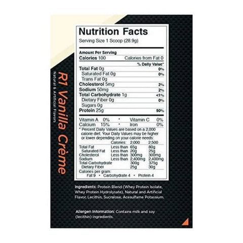 Rule 1, R1 Protein Isolate, Vanilla Creme 9.66lbs Rule 1