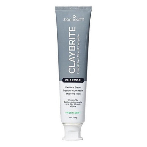 Zion Health, Claybrite Activated Charcoal Toothpaste, 4 Oz