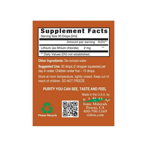 Eidon Ionic Minerals, Lithium Concentrate, 2 Oz Eidon Ionic Minerals