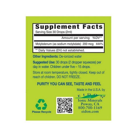Eidon Ionic Minerals, Molybdenum Liquid Concentrate, 2 Oz Eidon Ionic Minerals
