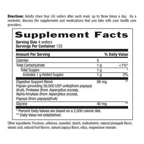 Country Life, Papaya Digestive Support, 500 Wafers Country Life