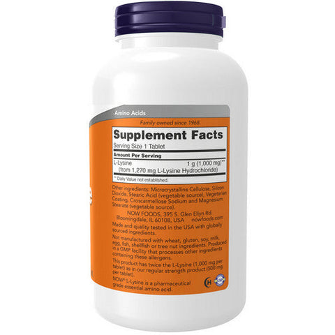 Now Foods, L-Lysine, 1000 mg, 250 Tabs Now Foods