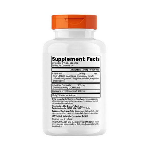 Doctors Best, CoQ10 L-Carnitine Magnesium, 90 Veggie Caps Doctors Best
