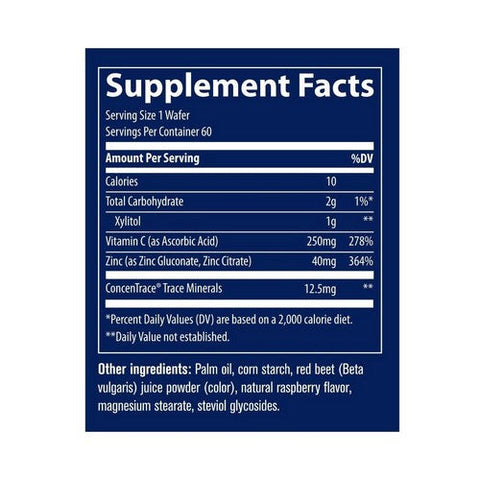 Trace Minerals, Zinc + Vitamin C  Raspberry, 120 Count Trace Minerals
