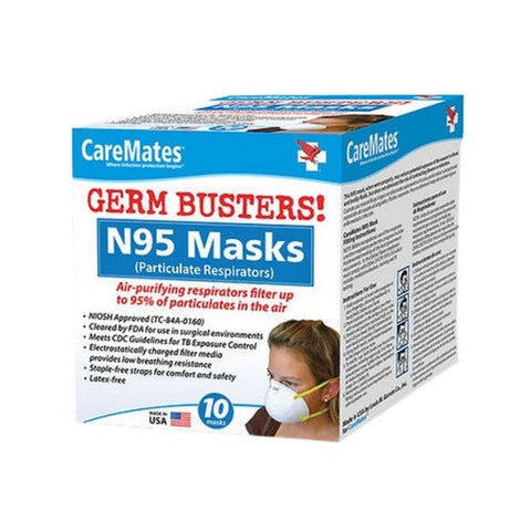 Caremates, N95 Niosh Cone Masks, 10 Each Caremates