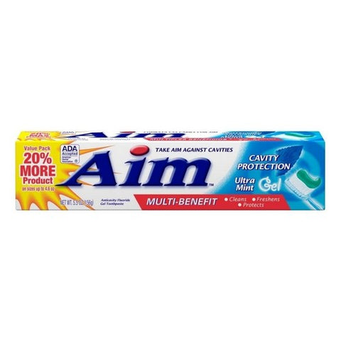 Aim, Anticavity Fluoride Gel Toothpaste Ultra Mint, 5.5 Oz Aim