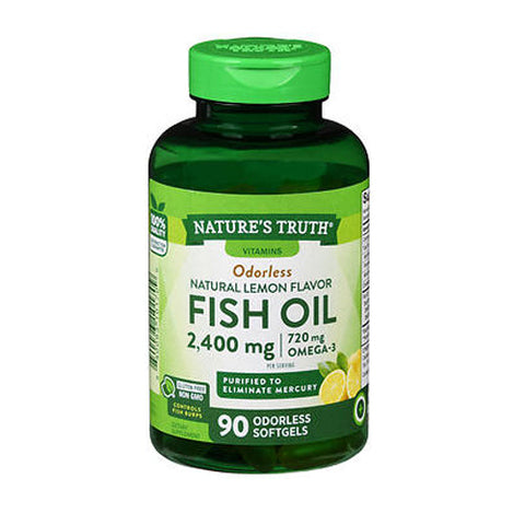 Nature's Truth, Fish Oil Coated Softgels Odorless Lemon, 2400 Mg, 90 Caps Nature's Truth
