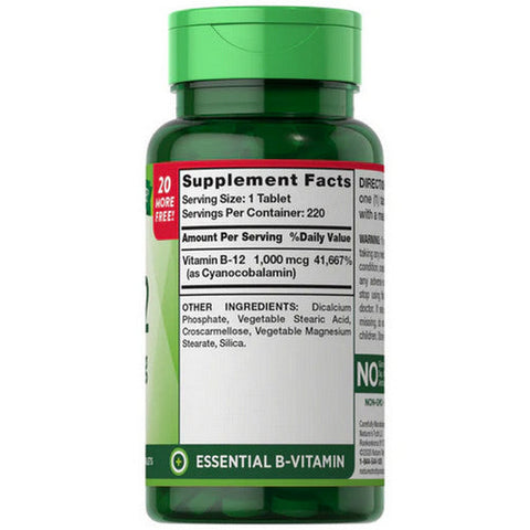 Nature's Truth, B12 Vitamin, 1000 mcg, 220 Tabs Nature's Truth