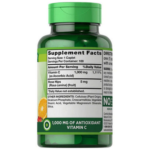Nature's Truth, Vitamin C Plus Wild Rose Hips, 1000 Mg, 100 Tabs Nature's Truth