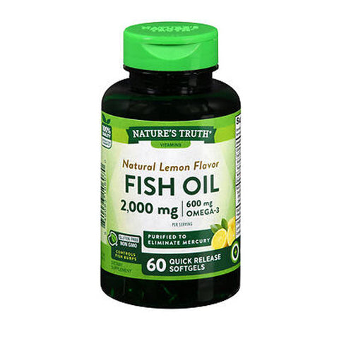 Fish Oil Quick Release Softgels Natural Lemon 60 Caps by Nature's Truth