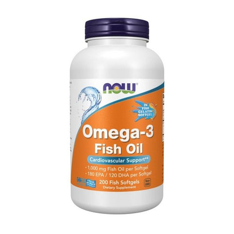 Now Foods, Omega-3 Molecularly Distilled Fish Softgels, 1000 mg, 200 Softgels Now Foods
