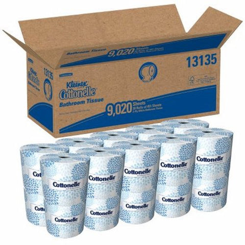 Toilet Tissue Kleenex  Cottonelle  Professional White 2-Ply Standard Size Cored Roll 451 Sheets 4 X  Count of 20 by Kimberly Clark