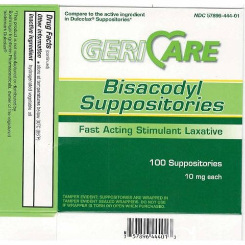 McKesson, Laxative Geri-Care  Suppository 100 per Box 10 mg Strength Bisacodyl USP, Box Of 1 McKesson