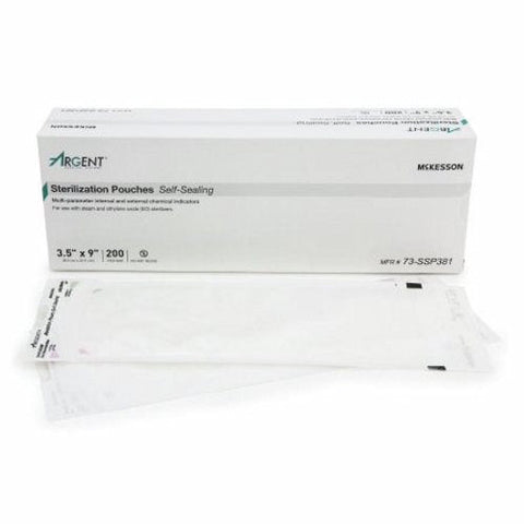 McKesson, Sterilization Pouch Ethylene Oxide Gas Steam 3-1/2 X 9 Inch 73-SSP381, Box Of 1