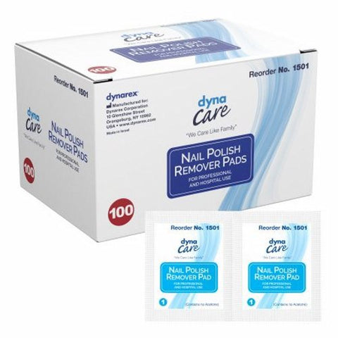 Dynarex, Nail Polish Remover Pad dynaCare 1.97 X 2.48 Inch, Box Of 100 Dynarex