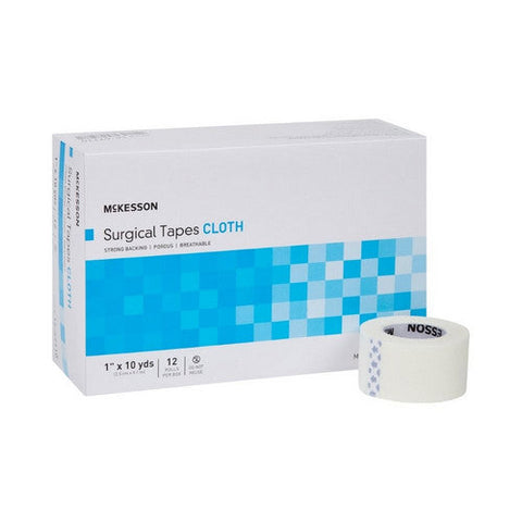 McKesson, Medical Tape White 1 Inch X 10 Yard Silk-Like Cloth NonSterile 16-47110, Case Of 12 McKesson