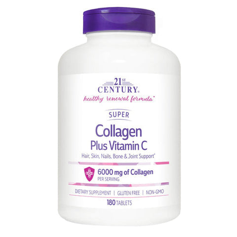 21st Century, Super Collagen Plus Vitamin C, 6000 Mg, 180 Tabs