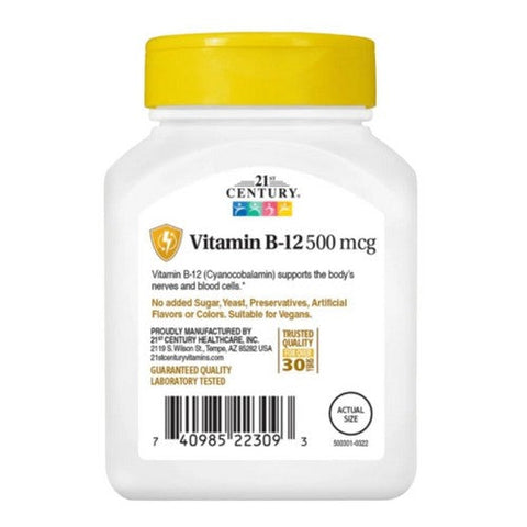 21st Century, Vitamin B-12, 500mcg, 110 Tabs 21st Century