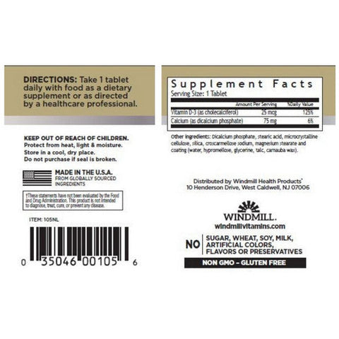 Windmill Health, Vitamin D, 1000 IU 100 Count Windmill Health