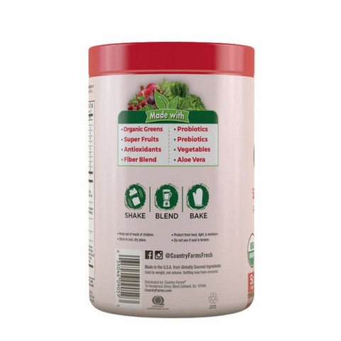 Country Farms, Super Greens Powder Berry, 10.6 Oz Country Farms