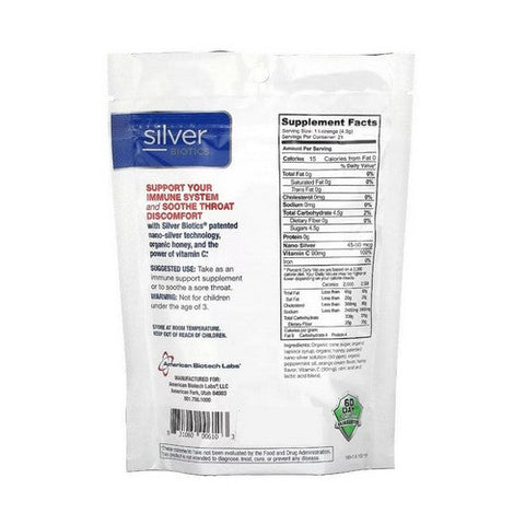 Silver Biotics (American Biotech Labs), Silver Lozenges With Vitamin C Orange Splash, 21 Lozenges