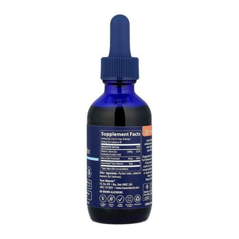 Trace Minerals, Liquid Ionic Vitamin C + Ionic Zinc, 2 Oz Trace Minerals