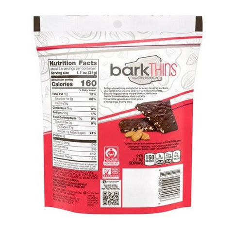 Barkthins, Dark Chocolate Almond Snacks, 4.7 Oz(Case Of 12) Barkthins
