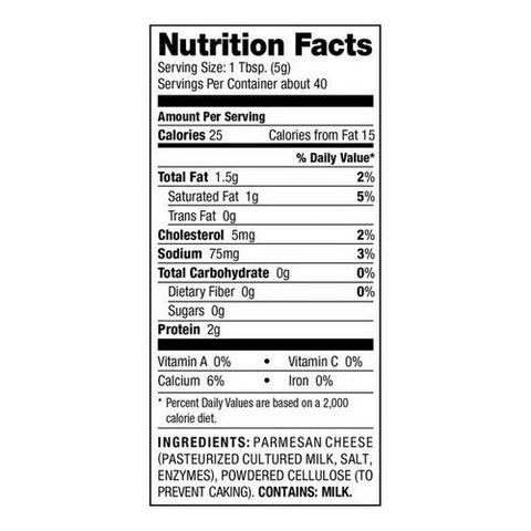 Andrew & Everett, Cheese Grated Parmesan, 7 Oz(Case Of 6) Andrew & Everett