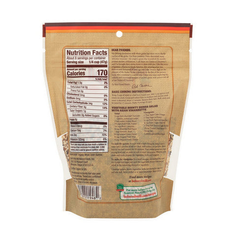 Bobs Red Mill, Organic Whole Grain Tri Color Quinoa, 13 Oz(Case Of 5) Bobs Red Mill