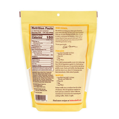 Bobs Red Mill, 10 Garin Pancake & Waffle Mix, 24 Oz(Case Of 4) Bobs Red Mill