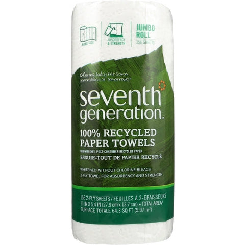 Seventh Generation, Paper Towels White, 1 Count(Case Of 24) Seventh Generation