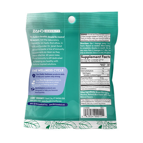 Zand, Herbalozenge Menthol, 15 Lozenges Zand
